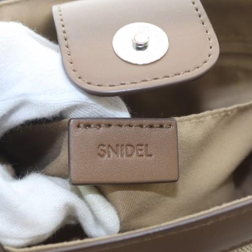 SNIDEL（スナイデル） エコキャンバスバッグ ハンドバッグ ロゴ 茶色