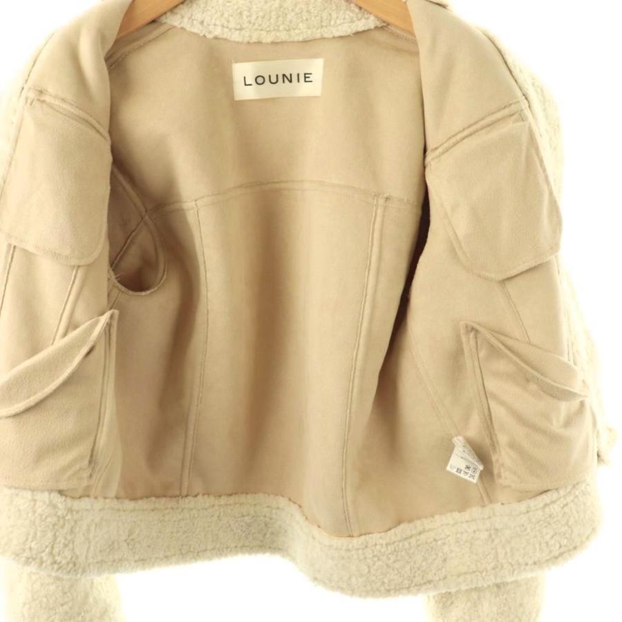 ルーニィ LOUNIE 24AW フェイクムートンジャケット 38 オフホワイト 