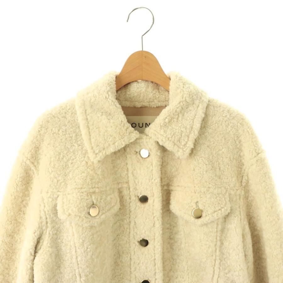ルーニィ LOUNIE 24AW フェイクムートンジャケット 38 オフホワイト 