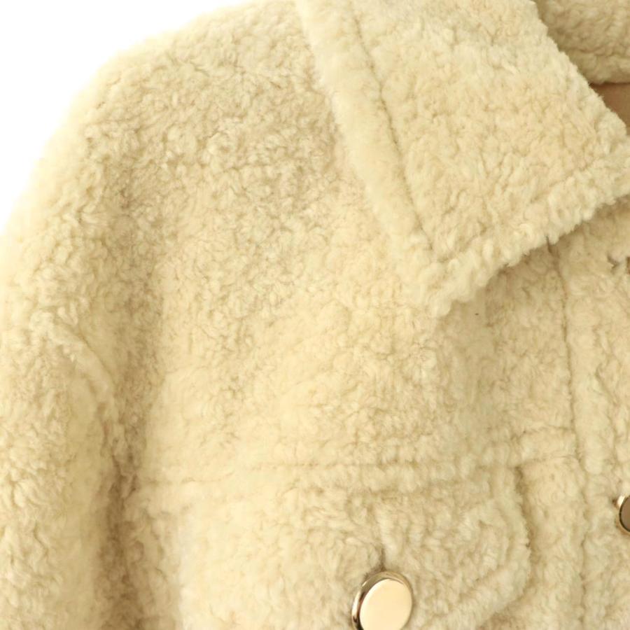 ルーニィ LOUNIE 24AW フェイクムートンジャケット 38 オフホワイト 