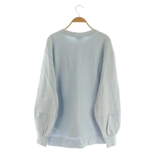 ガニー GANNI スウェット 長袖 刺繍 裏起毛 XS ライトブルー /MY □OS