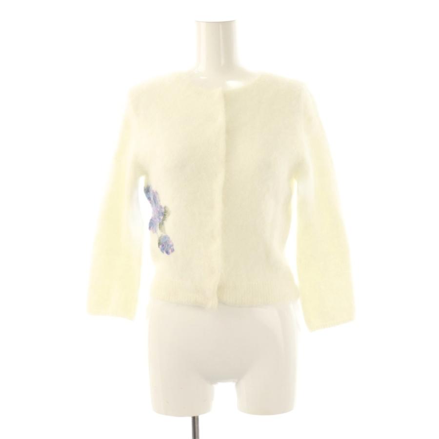 ケイタマルヤマ KEITA MARUYAMA フラワー刺繍 アンゴラ混 カーディガン