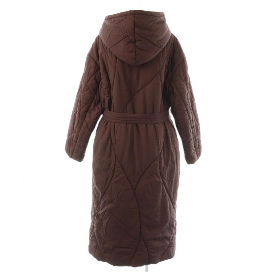 アメリ AMERI 23AW WAVE STITCH HEAT POLAK LONG COAT フードロングコート アウター 中綿 ナイロン S ワイン色 /NR ■OS レディース