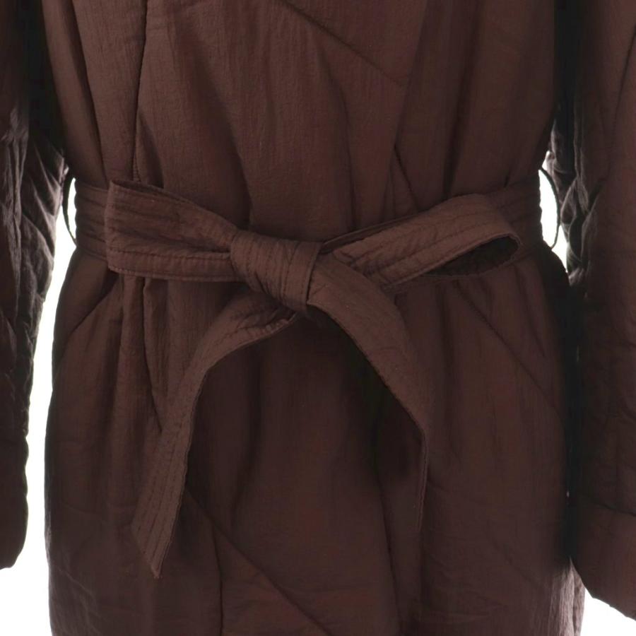 アメリ AMERI 23AW WAVE STITCH HEAT POLAK LONG COAT フードロングコート アウター 中綿 ナイロン S ワイン色 /NR ■OS レディース