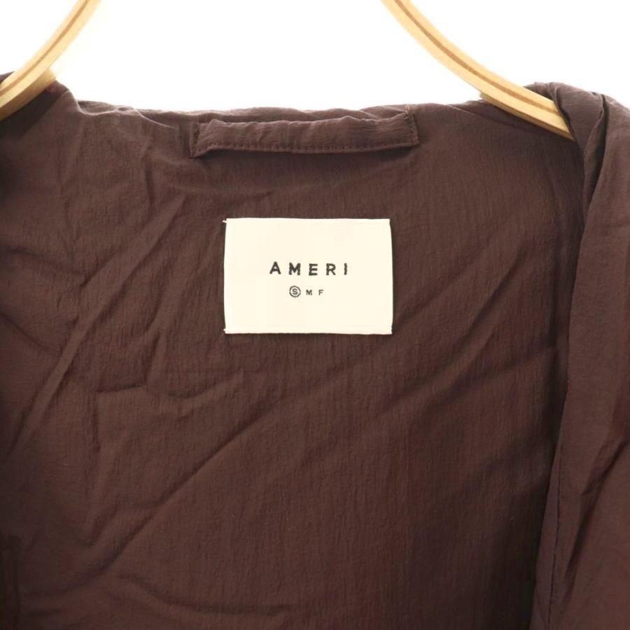 アメリ AMERI 23AW WAVE STITCH HEAT POLAK LONG COAT フードロングコート アウター 中綿 ナイロン S ワイン色 /NR ■OS レディース