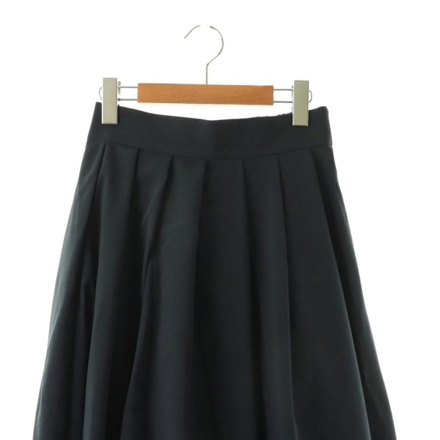 アドーア ADORE 24AW ドライクロススカート ロング フレア 36 紺 /NR  