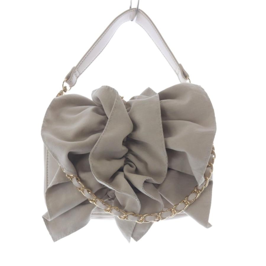 MS GRACYショルダー美品 エムズグレイシー M'S GRACY フリルショルダーバッグ フェイクレザー