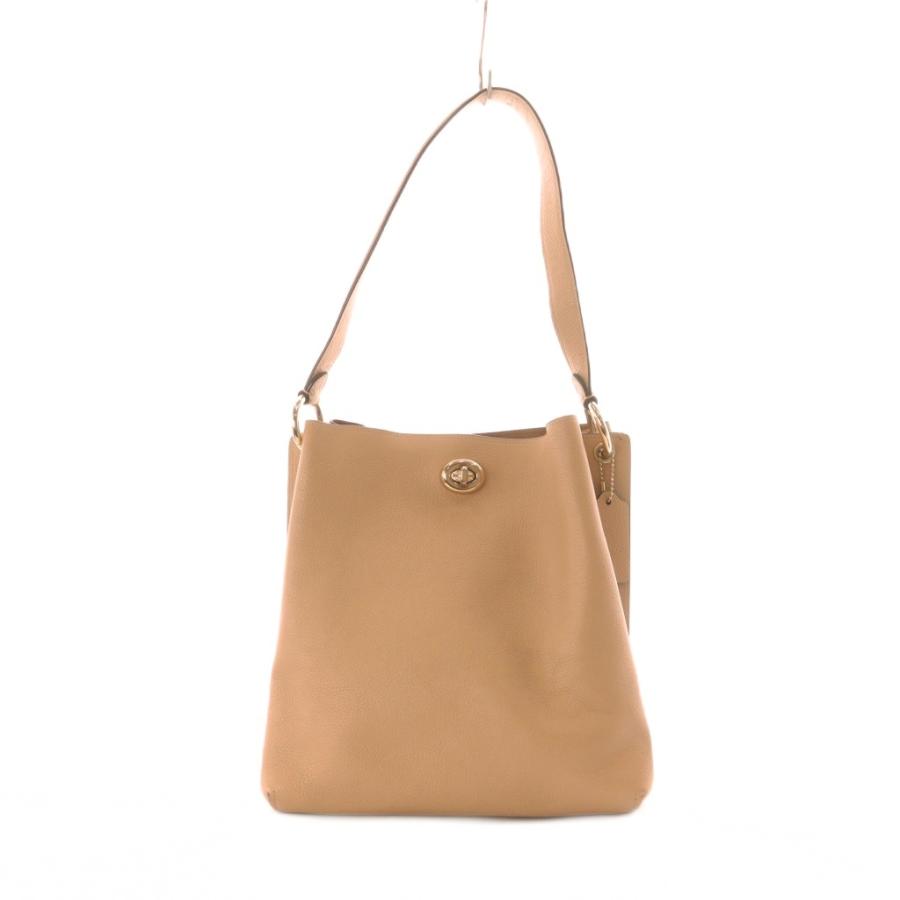コーチ COACH 2WAYバッグ ハンド ショルダー オレンジ ベージュ レザー 
