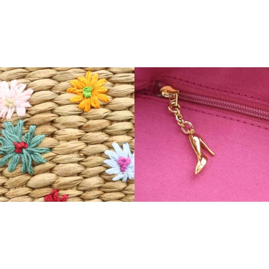 GINZA Kanematsu（銀座かねまつ） かごバッグ ミニトート 花柄刺繍