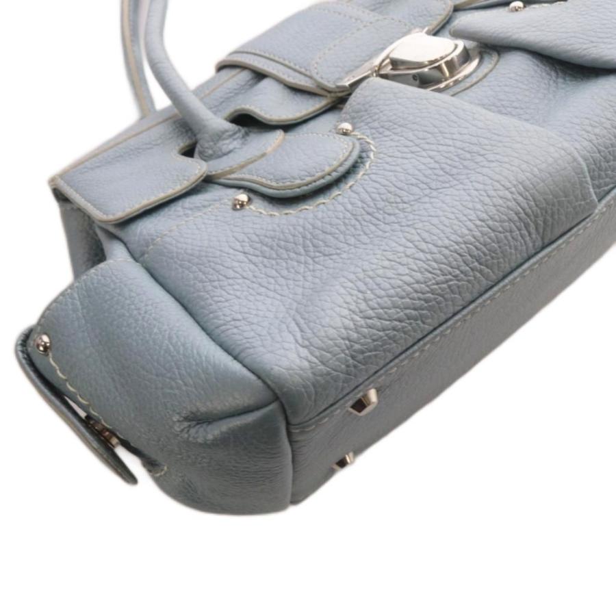 GINZA Kanematsu（銀座かねまつ） ハンドバッグ レザー ロゴ 水色