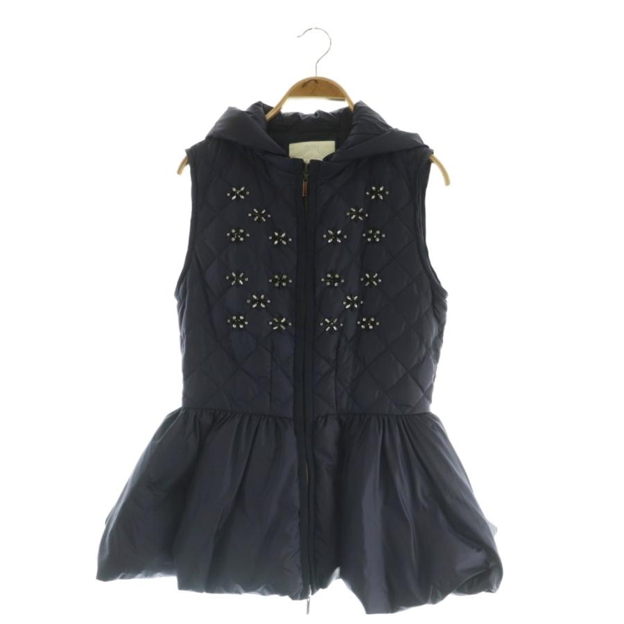 姫　Chesty チェスティ ダウンベスト 2way ネイビー チェスティ Chesty ダウンジャケット ダウンベスト ビジュー ペプラム