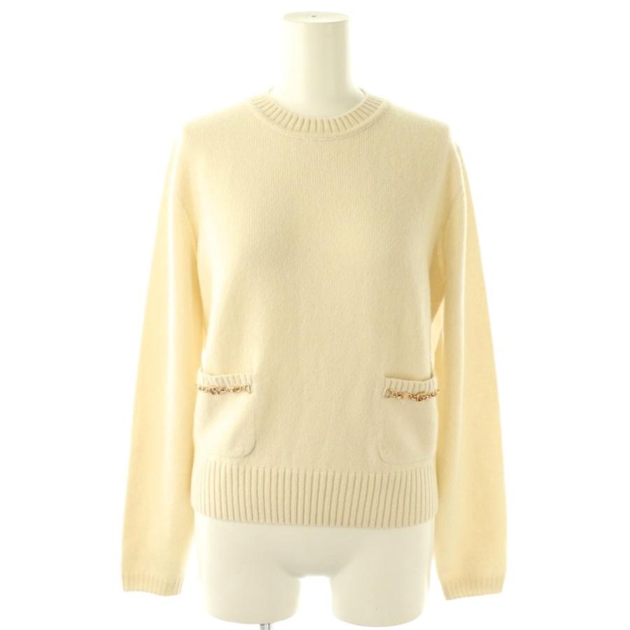 Gucci グッチGGロゴキッズ12アイボリース透けニット大人女性着用可能 GUCCI（グッチ） GUCCI GGロゴチェーン装飾カシミヤニット セーター XS