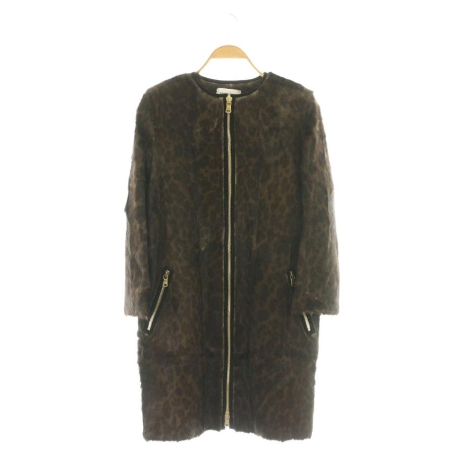 エミリオプッチ EMILIO PUCCI ゴートファー レオパード総柄 ノーカラー