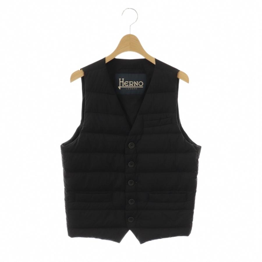 ヘルノ HERNO ダウンベスト ジレベスト Vネック 46 ネイビー PI002ULE