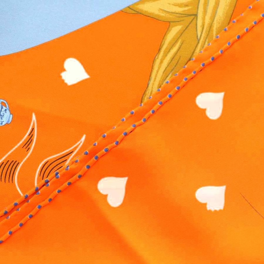 美品　エルメススカーフ　オレンジ エルメスロゴ柄 HERMES（エルメス） スカーフ カレ90 EXPOSITION UNIVERSELL 万国博覧