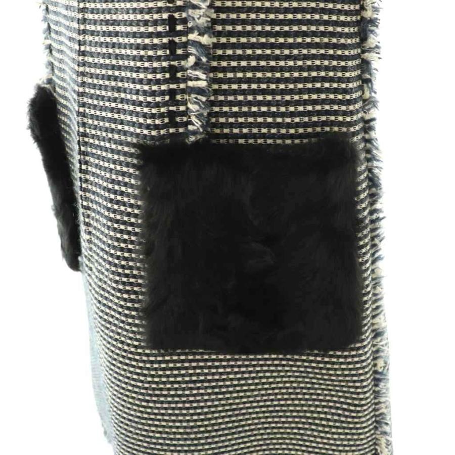 Rene（ルネ） Rene TISSUE ポケットファー ツイードワンピース 膝丈