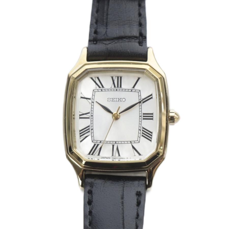 セイコー SEIKO ユナイテッドアローズ別注 スクエア レザー 腕時計 3針