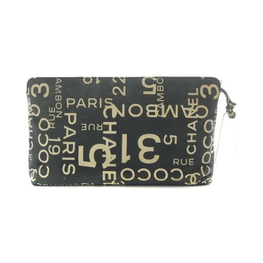 CHANEL（シャネル） ポーチ バイシーライン 黒 ブラック ロゴ柄 /RI