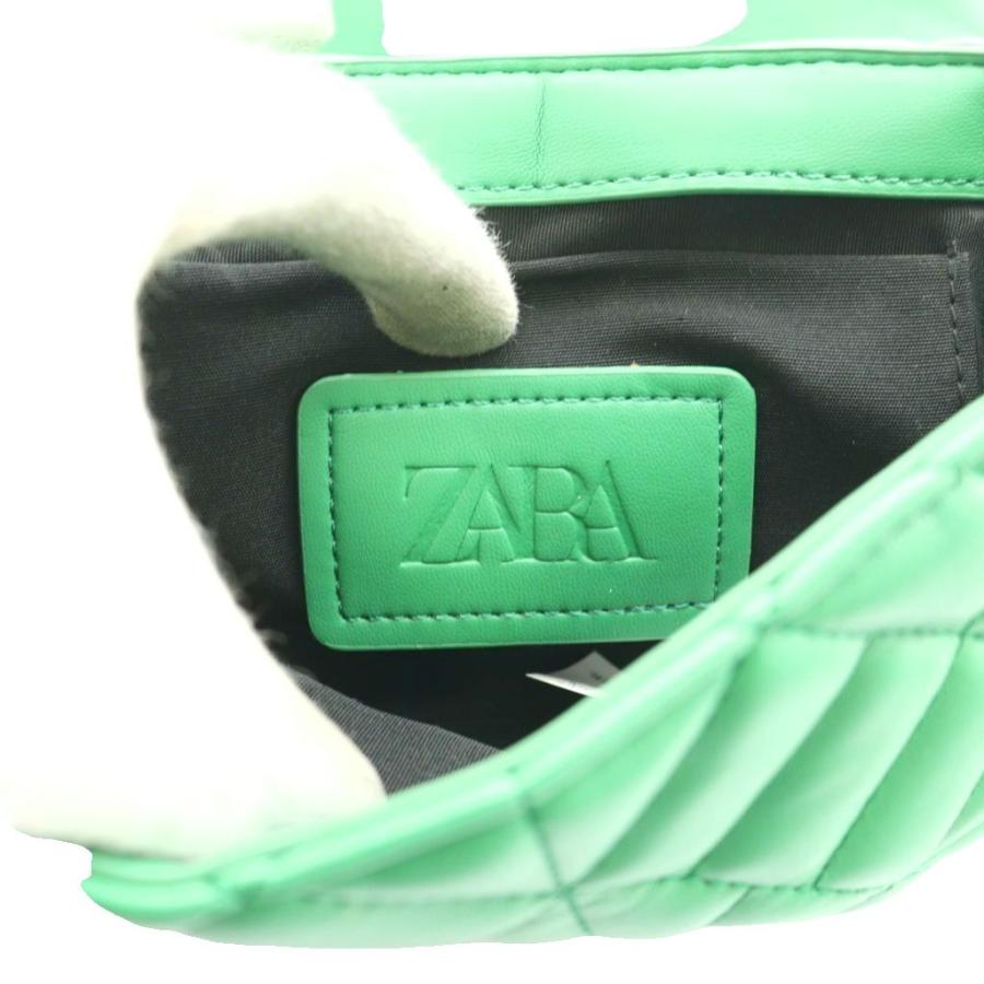 ZARA　(グリーン)　フラップ　バンド付きミニショルダーバッグ ZARA - ZARA (グリーン) フラップ バンド付きミニショルダーバッグの
