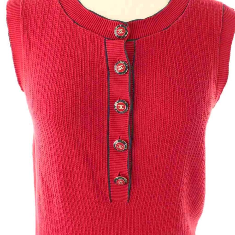 CHANEL（シャネル） ココマークボタン ノースリーブニット カットソー