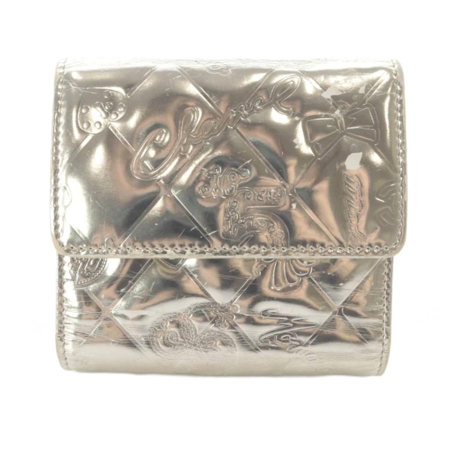CHANEL（シャネル） ココマーク エナメル 三つ折り財布 ゴールド色 /SR