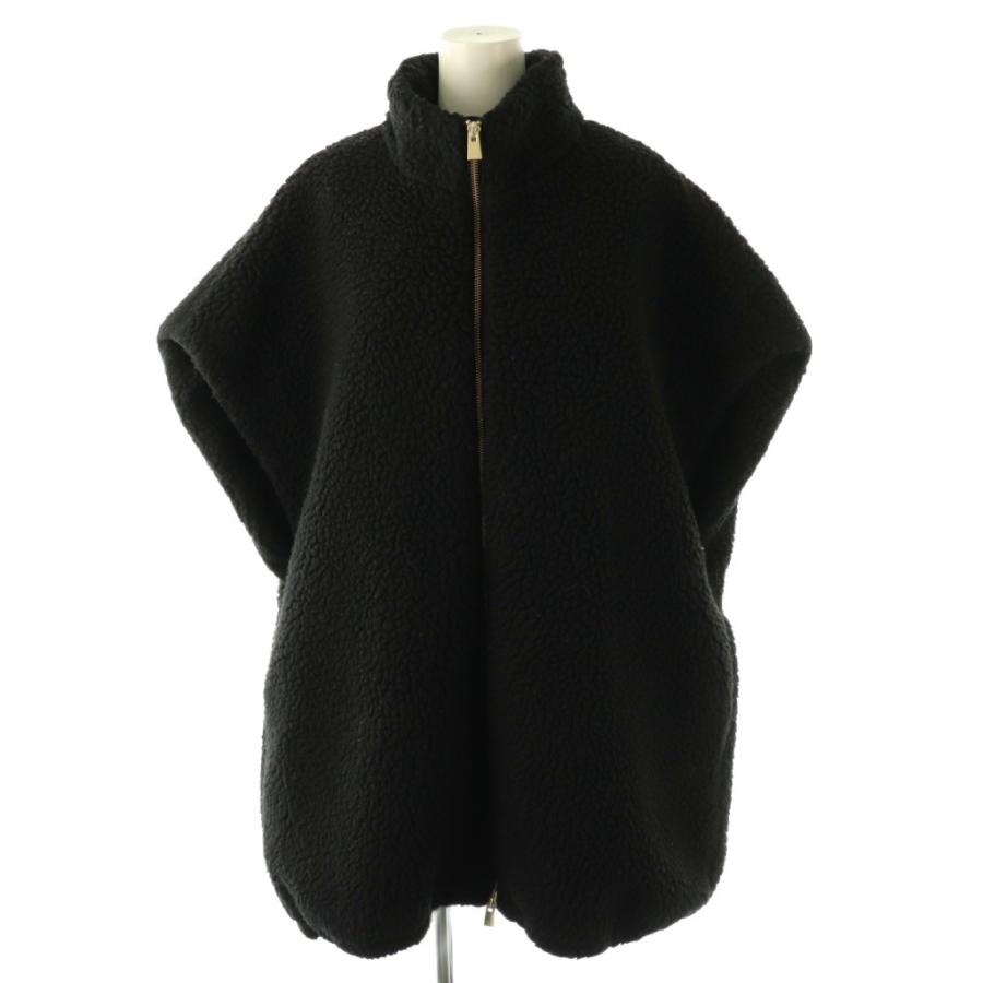 試着のみ☆カレンソロジー　ボアスタンドブルゾン/ボアベスト/黒 Curensology（カレンソロジー） Curensology 24AW ボアスタンドジップ