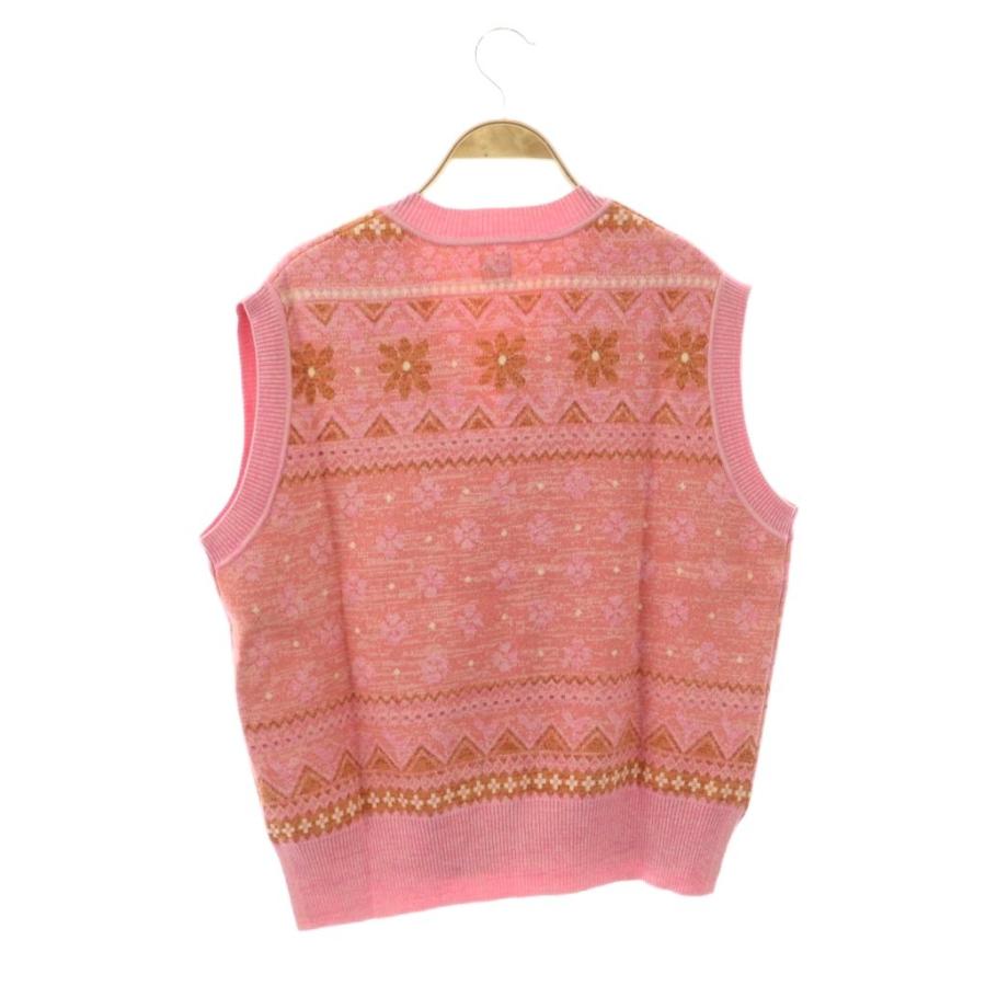 extreme cashmere RonHerman別注　ロンハーマン　ベスト ロンハーマン Ron Herman 23SS ニットベスト 総柄 XS ピンク /HK □OS