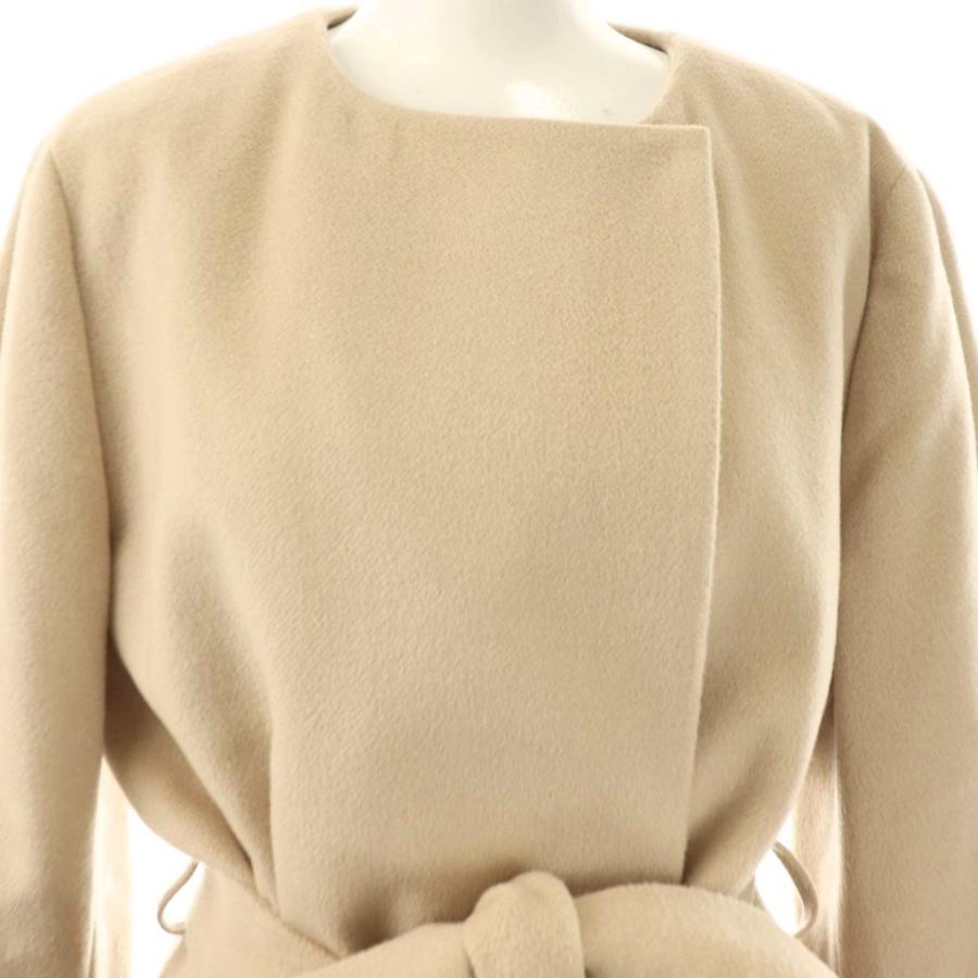 エフデ ef-de アンゴラ混 ノーカラーコート アウター ロング ノー