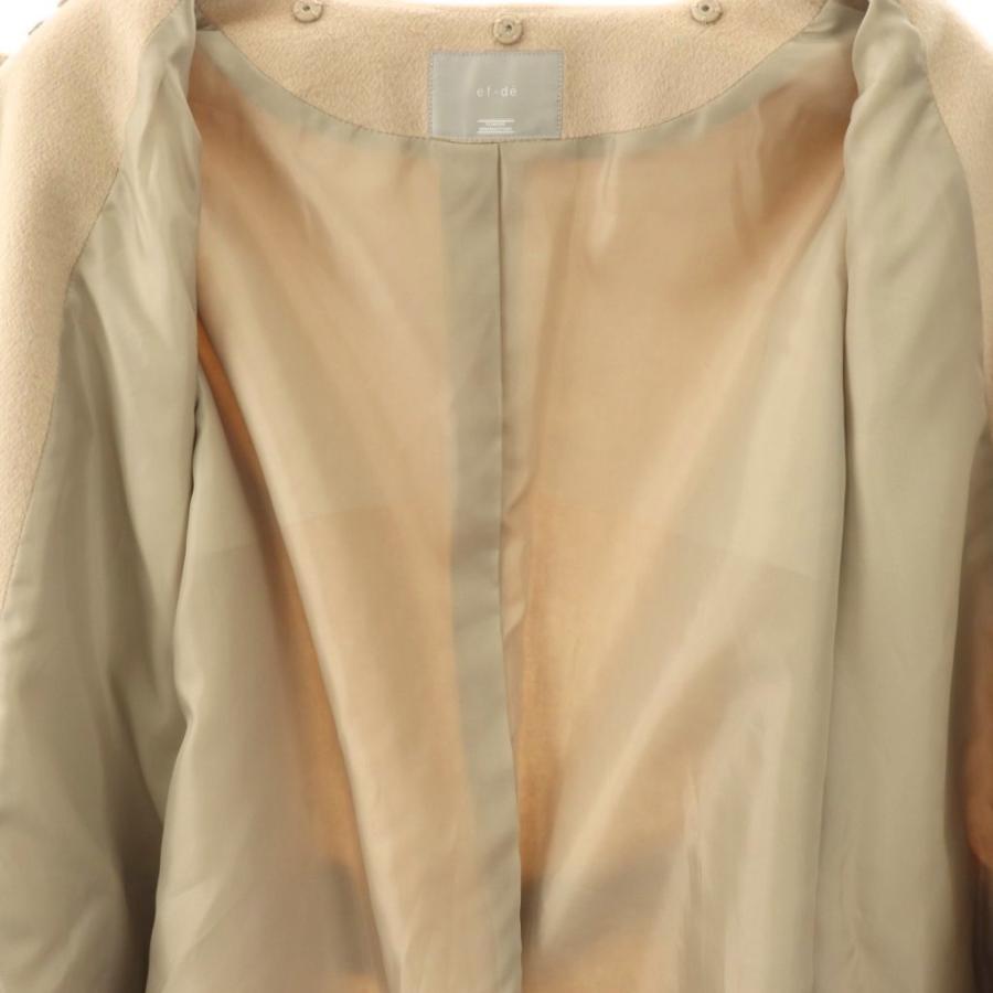 エフデ ef-de アンゴラ混 ノーカラーコート アウター ロング ノー