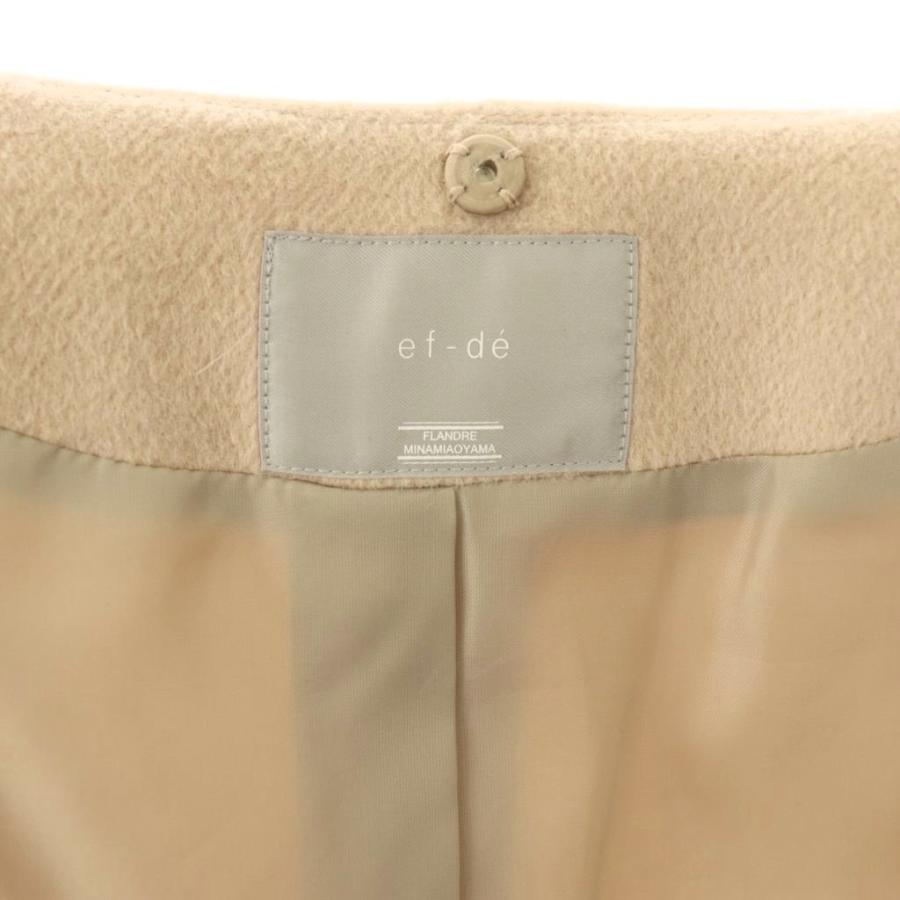 エフデ ef-de アンゴラ混 ノーカラーコート アウター ロング ノー