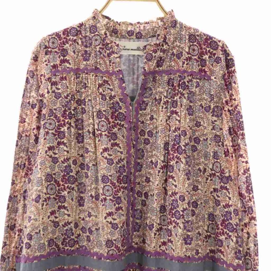 サラマリカ sara mallika 25AW Cotton Jacquard Flower Print Frill