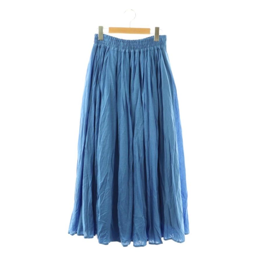 エブール ebure 23SS フレアスカート ギャザー 36 ブルー /CX □OS  