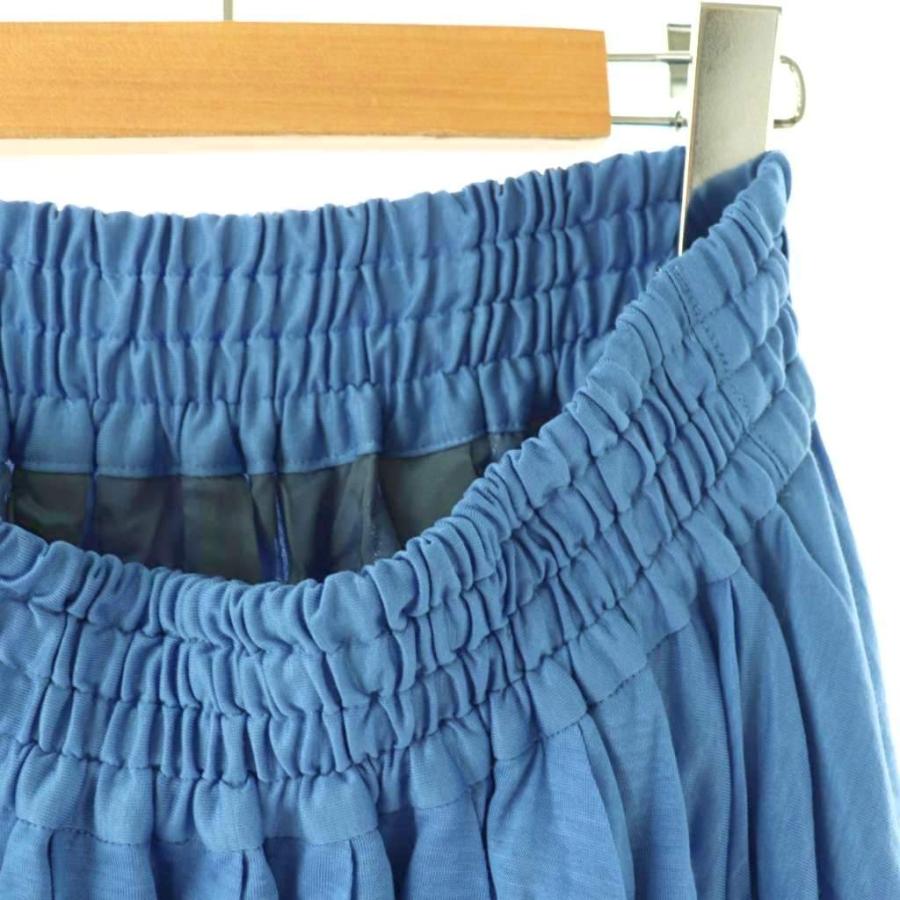 エブール ebure 23SS フレアスカート ギャザー 36 ブルー /CX □OS  