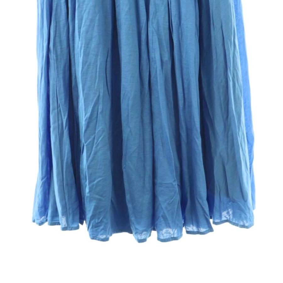 エブール ebure 23SS フレアスカート ギャザー 36 ブルー /CX □OS  
