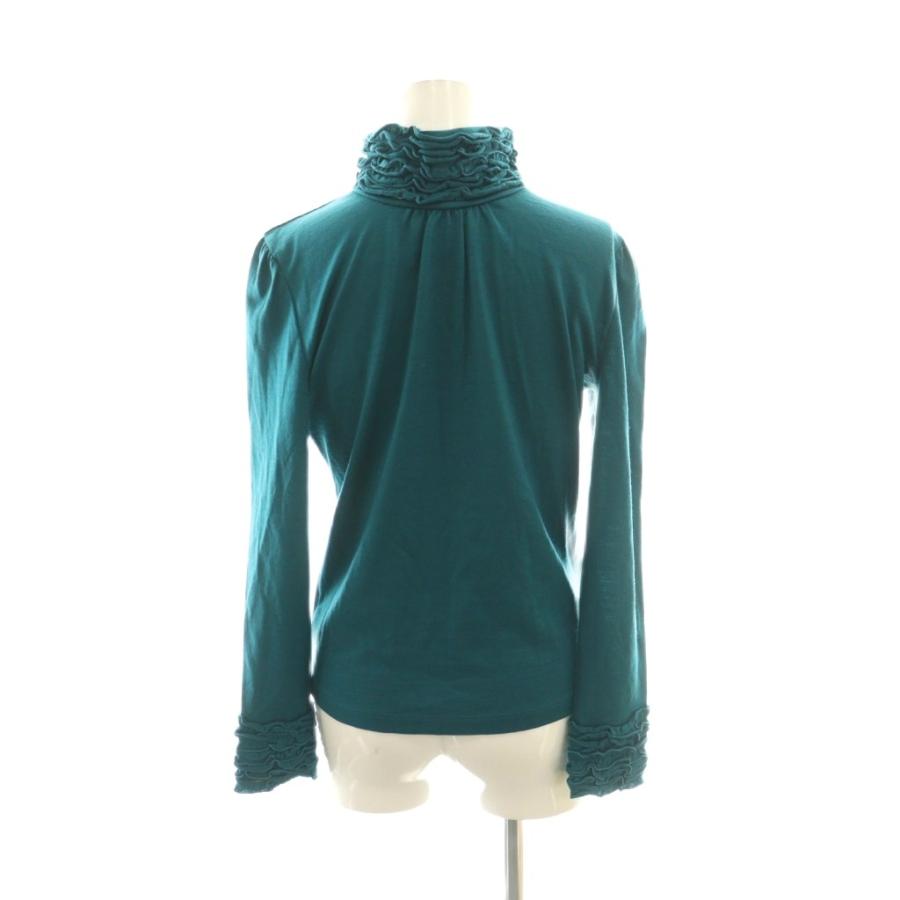 （未使用）M'S GRACY/エムズグレイシー カットソー フリル 長袖 40 エムズグレイシー M'S GRACY カットソー ウール 38 緑 グリーン フリル