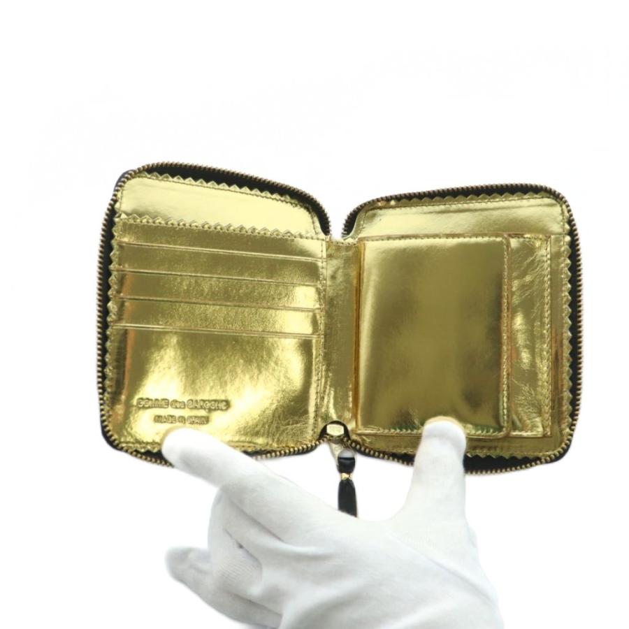 コムデギャルソン　二つ折り財布 ミラーインサイド　ゴールド COMME des GARCONS コムデギャルソン DES 財布 二つ折り財布 MIRROR