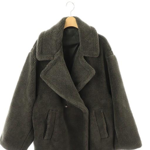 アイジャン AIJAN テディボアロングコート アウター ロング M グレー