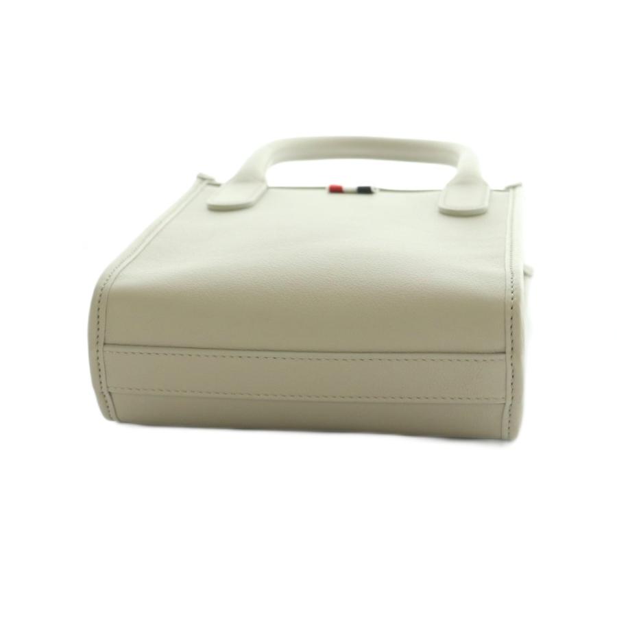 トムブラウン VERTICAL MINI TOTE IN SMOOTH CALF ショルダーバッグ レザー オフホワイト FAP466A-L0134 /MI ■OS レディースの画像