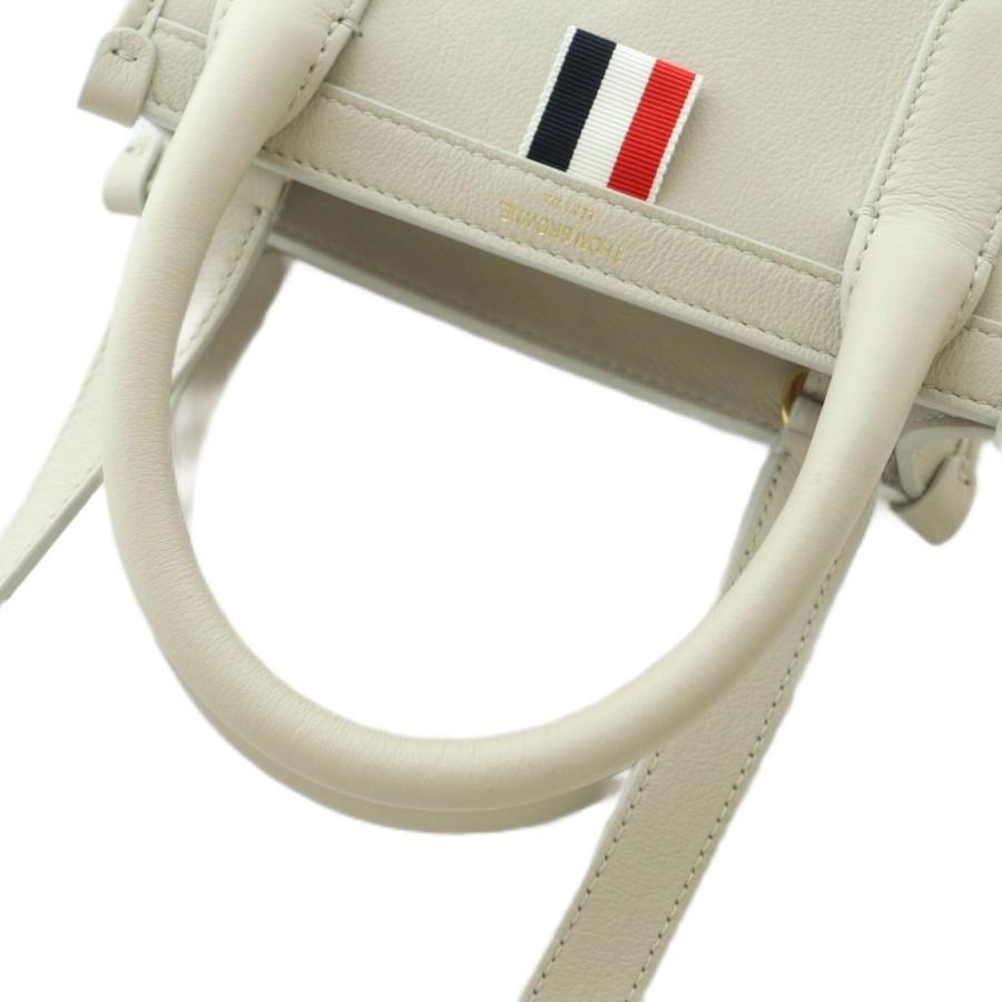 トムブラウン VERTICAL MINI TOTE IN SMOOTH CALF ショルダーバッグ レザー オフホワイト FAP466A-L0134 /MI ■OS レディースの画像