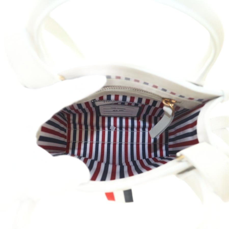 トムブラウン VERTICAL MINI TOTE IN SMOOTH CALF ショルダーバッグ レザー オフホワイト FAP466A-L0134 /MI ■OS レディースの画像
