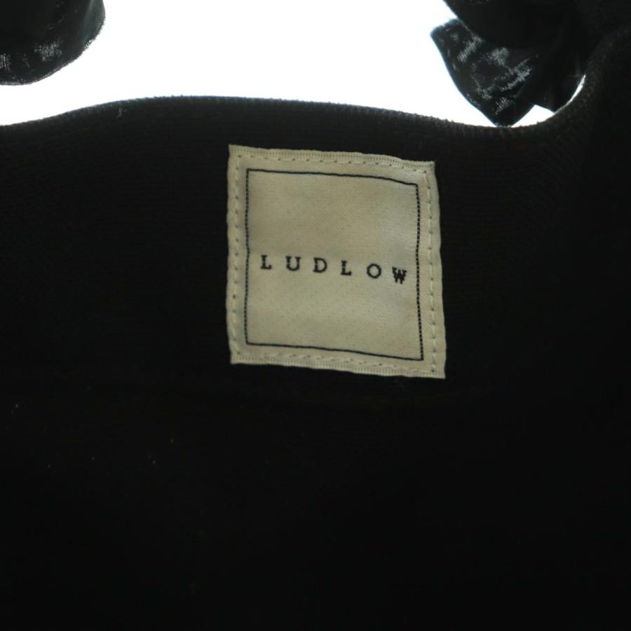 ラドロー LUDLOW グレープハンドルトートバッグ フリル 黒 /MI □OS