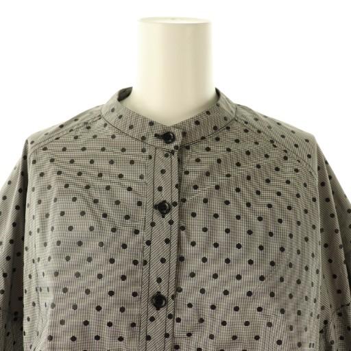 マチャット MACHATT ドット バンドカラー シャツ 長袖 F ブラック /HK