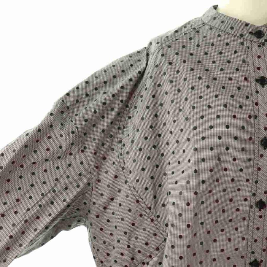 マチャット MACHATT ドット バンドカラー シャツ 長袖 F ブラック /HK