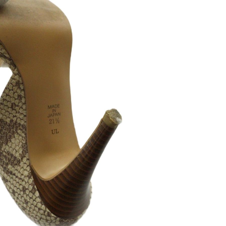 DIANA（ダイアナ） オープントゥパンプス パイソン柄 21.5cm