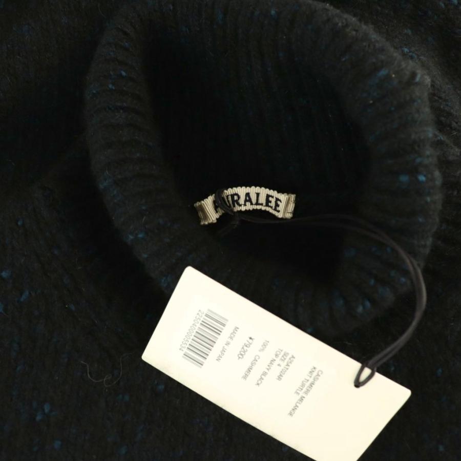 オーラリー AURALEE A25AT02AR CASHMERE MELANGE KNIT TURTLE ニット セーター 長袖 カシミヤ 4 黒 紺 /NR ■OS ■SH メンズの画像
