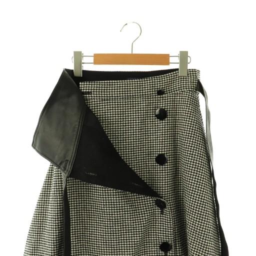 エムズグレイシー M'S GRACY 千鳥格子 ラップスカート ロング 36