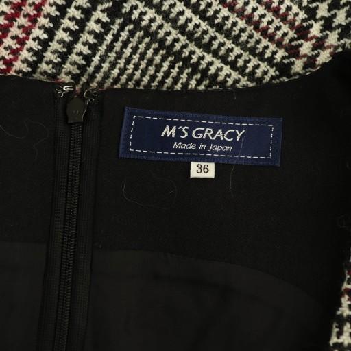 エムズグレイシー M'S GRACY チェック Vネック ノースリーブ