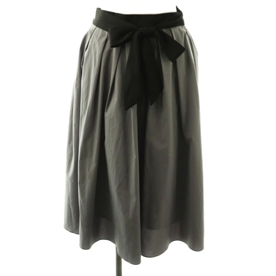 エムズグレイシー M'S GRACY タックフレアスカート ロング 38 グレー