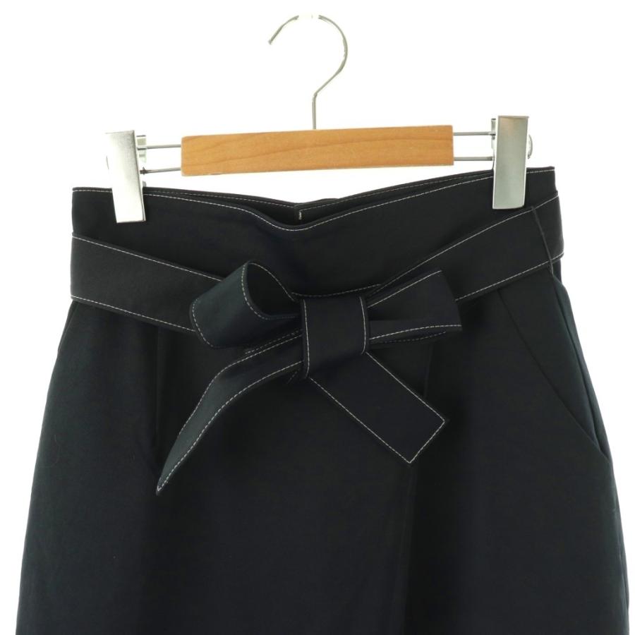 エムズグレイシー M'S GRACY ラップ調スカート 台形 リネン混 36