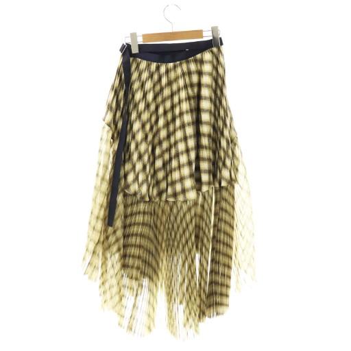 サカイ sacai 20-04868 チェックドッキングラップスカート ロング